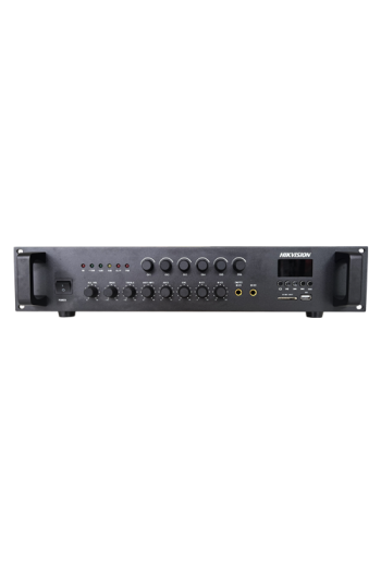 Amplificator Analog, 120W, 6 zone, 2xAUX, EMC IN, 2xMic, Bluetooth, USB, SD Card, MP3 - HIKVISION DS-QAE0A120G1-VB6