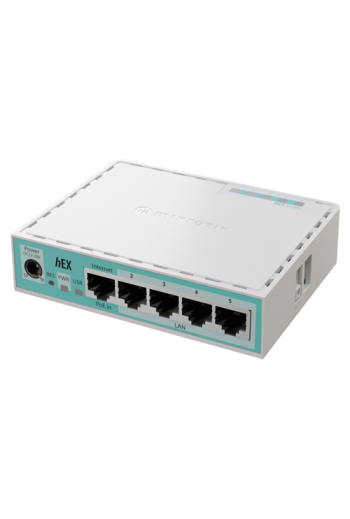 Router hEX, 5 porturi Gigabit, USB, PoE IN - MikroTik E50UG
