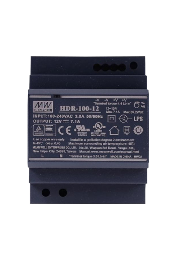 Sursa de alimentare in comutatie, 12V / 7.1A, sina DIN - MEAN WELL HDR-100-12