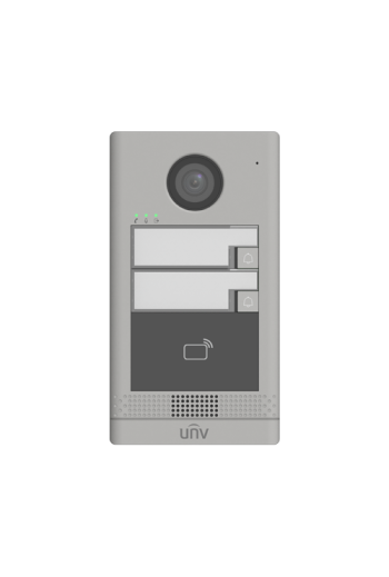 Post exterior videointerfon TCP/IP pentru 2 familii, IR, IK08 - UNV OEU-202S-HMK2