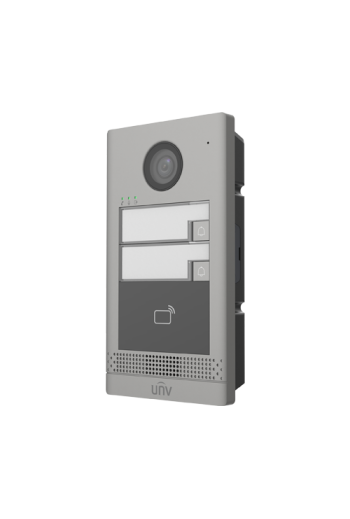 Post exterior videointerfon TCP/IP pentru 2 familii, IR, IK08 - UNV OEU-202S-HMK2