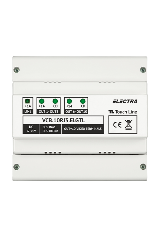 Doza derivatie video 10 iesiri pentru EXPERT, G3 - ELECTRA VCB.10RJ3.ELGTL