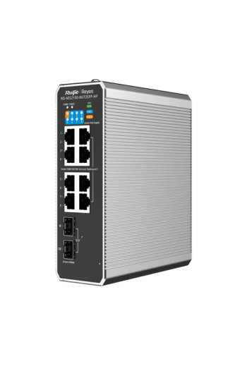 Switch industrial 7 x RJ45 1G PoE+, 1 x RJ45 1G Hi-PoE, 2 x SFP 1G, Cloud Management - Ruijie Reyee RG-NIS2100-8GT2SFP-HP