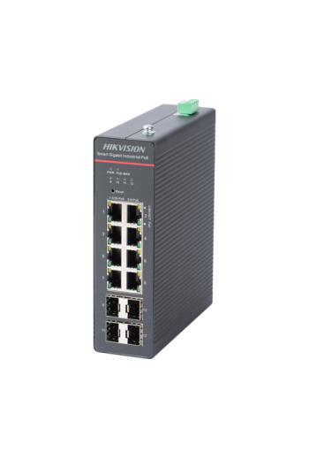 Switch 8 x RJ45 Gigabit PoE 802.3at/af/bt, 4 x SFP Gigabit, Smart Management, sina DIN - HIKVISION DS-3T1512HP-SI-8P4F