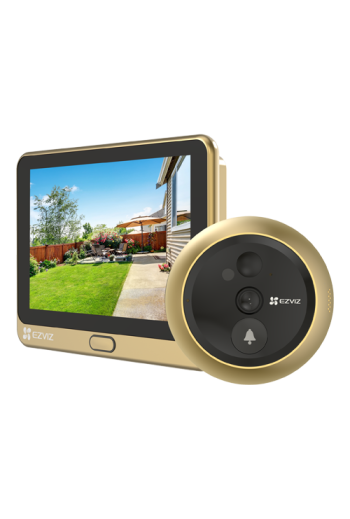 Vizor electronic smart, Wi-Fi, FullHD, monitor 4.3 inch, sonerie, acumulator 4600mAh, Auriu - EZVIZ CS-DP2C-Golden