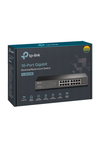 Switch 16 x RJ45 Gigabit, Unmanaged, 1U - TP-Link TL-SG1016D