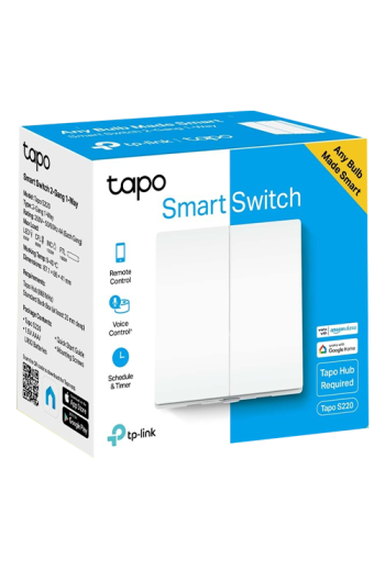 Intrerupator inteligent dublu TP-Link Tapo S220, Wi-Fi - TP-LINK TapoS220