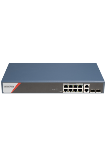 Switch 8 x RJ45 1G PoE 802.3af/at/bt, 2 x RJ45 1G, 2 x SFP 1G, Management - HIKVISION DS-3E1512HP-SI-8P2T2F