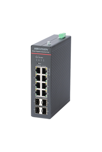 Kit Switch 8 x RJ45 Gigabit PoE 802.3af/at/bt, 4 x SFP Gigabit, Management, Sursa 240W - HIKVISION DS-3T1512HP-SI-8P4FKIT(240W)