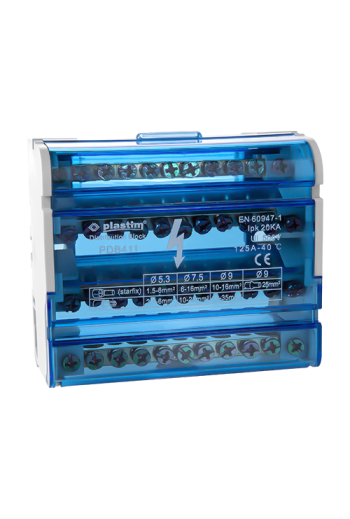 Bloc de distributie electrica, 4x11 poli, 125A - Plastim PDB411