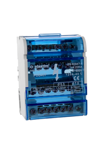 Bloc de distributie electrica, 4x7 poli, 125A - Plastim PDB407