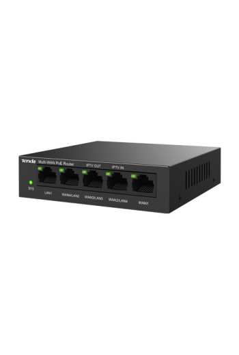 Router 5 x RJ45 1G (4 x PoE Out 802.3af/at), Multi-WAN, Cloud Managed - TENDA G0-5G-PoE