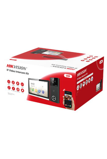 Kit videointerfon IP, 4MP, IR 3m, Wi-Fi 6, 2.4Ghz, PoE, IP65 - HIKVISION DS-KIS610-P