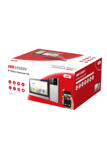 Kit videointerfon IP, 4MP, IR 3m, Wi-Fi 6, 2.4Ghz, IP65 - HIKVISION DS-KIS613-S