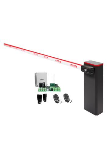 KIT complet bariera acces AUTO / 4 m, montaj universal ST/DR, lampa+brat cu semnalizare - MOTORLINE TURBO-4+SIG75HT-4-KIT