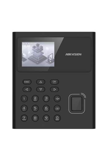 Terminal standalone IP de pontaj, LCD 2.4inch, cititor Amprenta, Card Mifare, Wi-Fi - HIKVISION DS-K1T8005MFWX-B-S