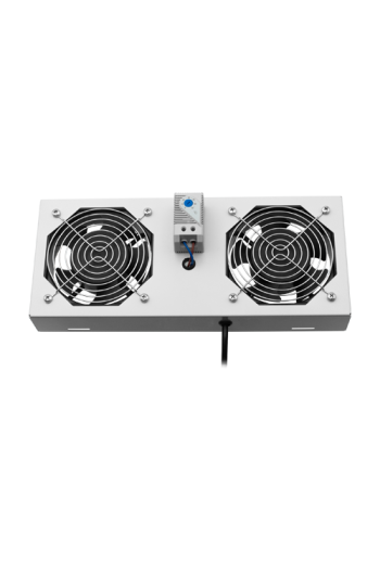Modul 2 ventilatoare pentru rack SBW/EXIP55 19', cu termostat, RAL 7035 - ASYTECH Networking ASY-FAN-EXIP55-THM-2F