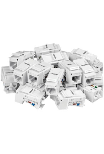 Set 25 buc. Keystone Jack Cat.6 tool-less, alb - TRENDnet TC-K25C6-25buc