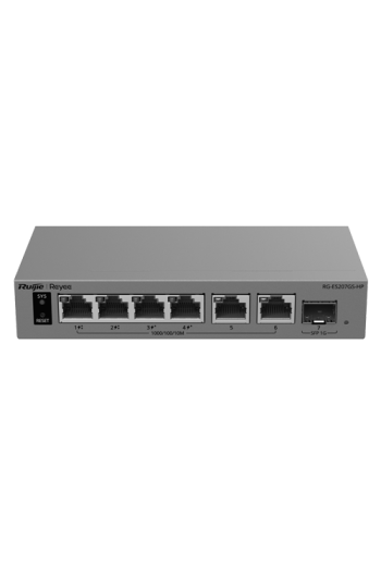Switch L2, 6 x RJ45 1G (2 x PoE++, 2 x PoE+), 1 x SFP 1G, Cloud Management - Ruijie Reyee RG-ES207GS-HP