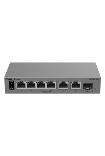 Switch L2, 6 x RJ45 1G (4 x PoE+), 1 x SFP 1G, Putere PoE 40W, Cloud Management - Ruijie Reyee RG-ES207GS-LP