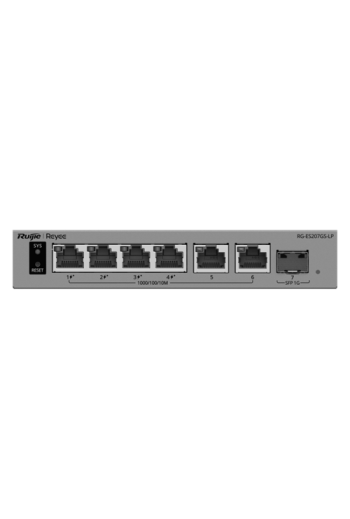 Switch L2, 6 x RJ45 1G (4 x PoE+), 1 x SFP 1G, Putere PoE 40W, Cloud Management - Ruijie Reyee RG-ES207GS-LP