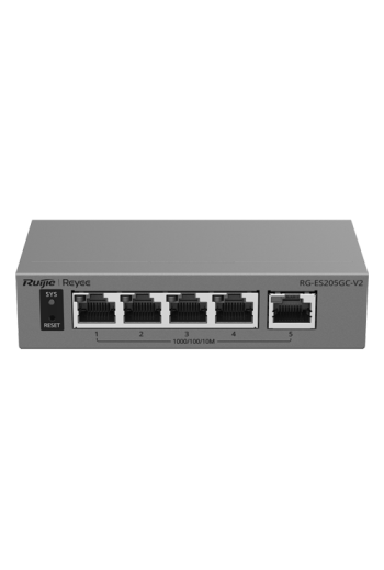 Switch L2, 5 x RJ45 Gigabit, Camera detection, Cloud Management - Ruijie Reyee RG-ES205GC-V2