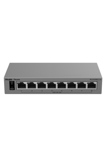 Switch L2, 8 x RJ45 Gigabit, Camera detection, Cloud Management - Ruijie Reyee RG-ES208GC-V2