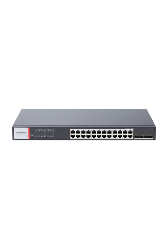 Switch 24 x RJ45 1G, PoE  480W, 4 x 90W, 20 x 30W, 4 x SFP 1G, Smart Management, NO POWER - HIKVISION DS-3T1528HP-SI-24P4F-No Po