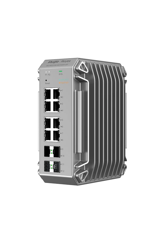 Switch industrial L2, 8 x RJ45 1G PoE+, 4 x SFP 1G, PoE 240W, Cloud Management - Ruijie Reyee RG-NIS3100-8GT4SFP-HP