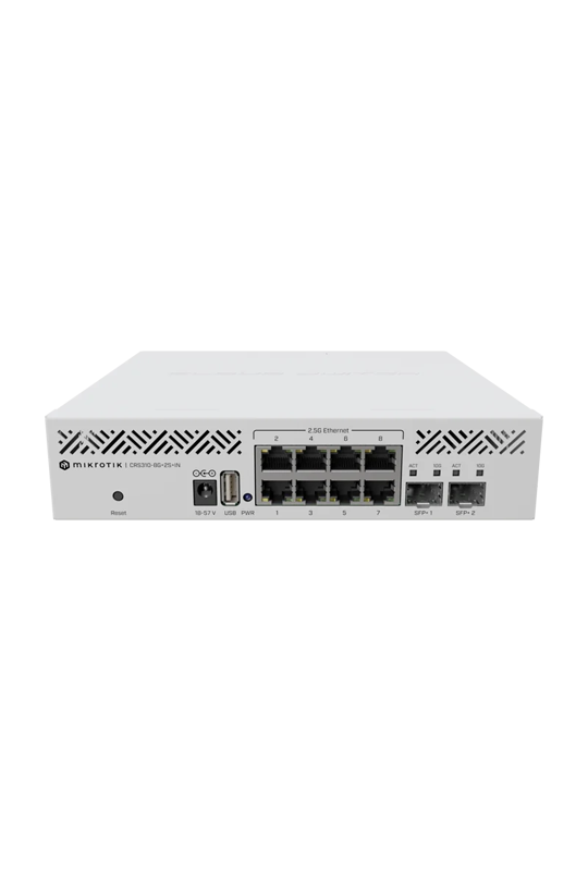 Switch L2, 8 x RJ45 2.5G, 2 x SFP+ 10G, RouterOS v7, USB - MikroTik CRS310-8G+2S+IN