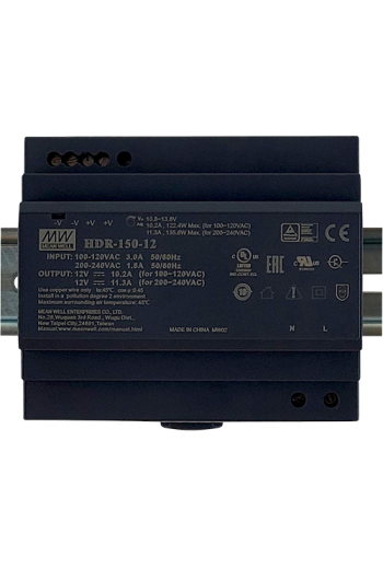 Sursa de alimentare in comutatie, 12V/11.3A, 135.6W, sina DIN - MEAN WELL HDR-150-12